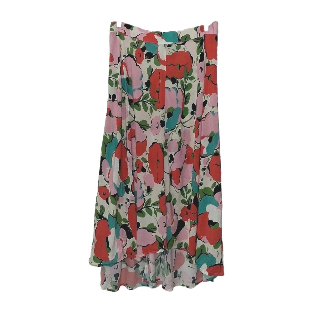 Velvet by Graham Spencer Floral Skirt Midi Hi Lo Boho Tropical Size Medium